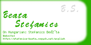 beata stefanics business card